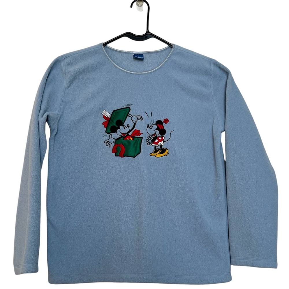 Vintage Disney Adult Embroidered Christmas Sweatshirt with Mickey Minnie Mouse S